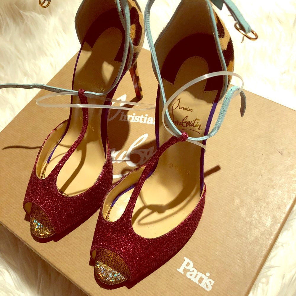 NWT Christian Louboutin Pony multi heels
